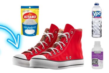 como limpar a parte branca dos tênis e havaianas