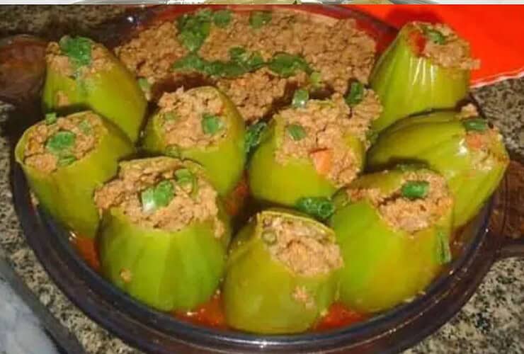 jiló recheado com carne moída