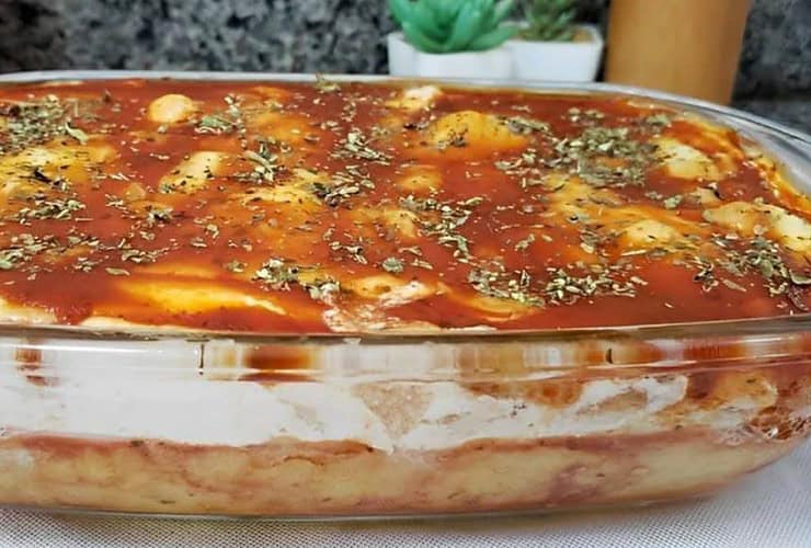 mandioca no forno com requeijão