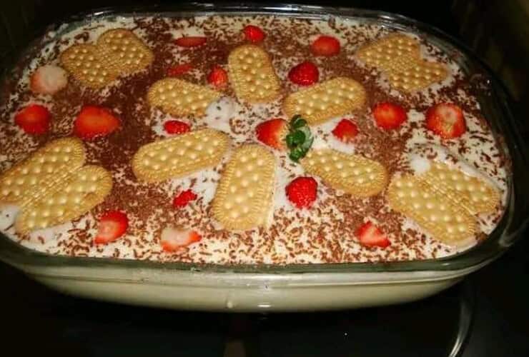 pavê de bolacha de maizena sensacional