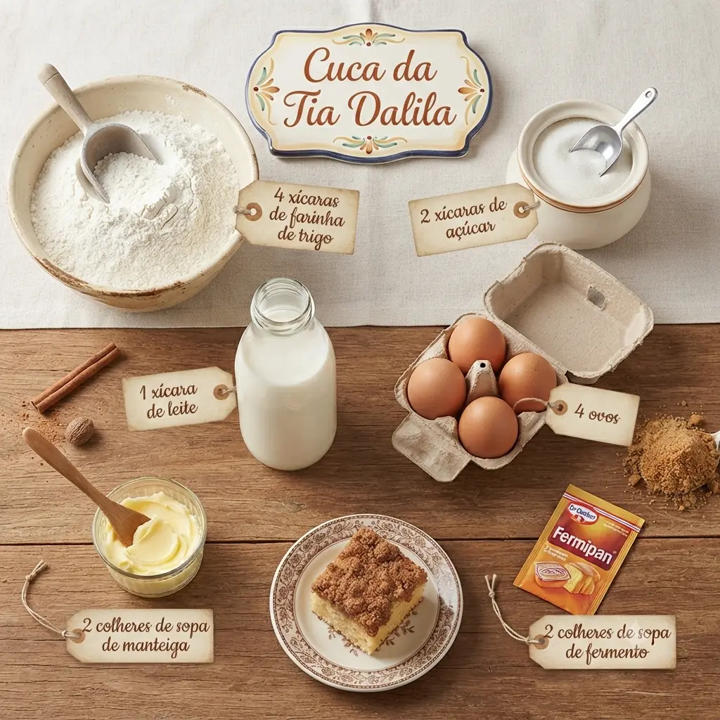 Ingredientes Cuca da Tia Dalila