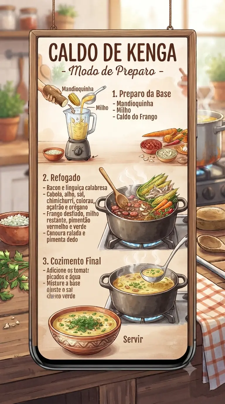 Modo de Preparo caldo de Kenga