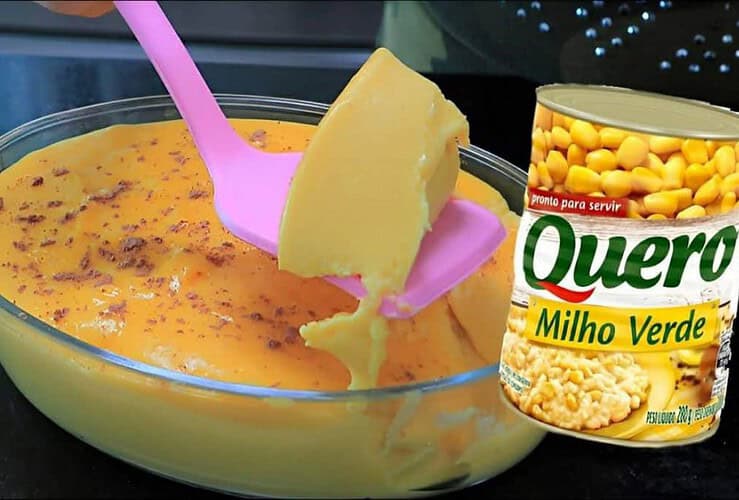 curau com milho de latinha