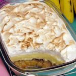 doce de banana com creme e suspiro
