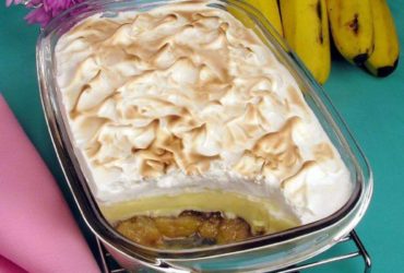 doce de banana com creme e suspiro