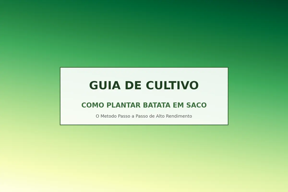 Como Plantar Batata em Saco
