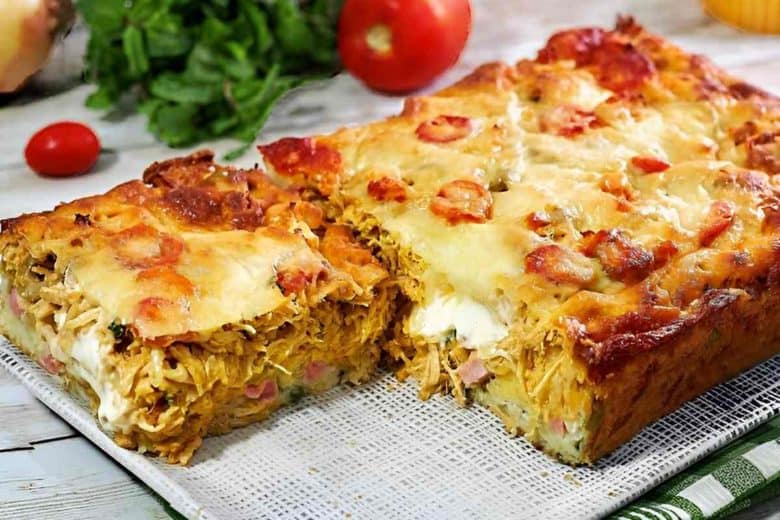 torta de frango com uma massa especial