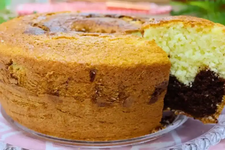 dois sabores bolo mesclado bem fofinho