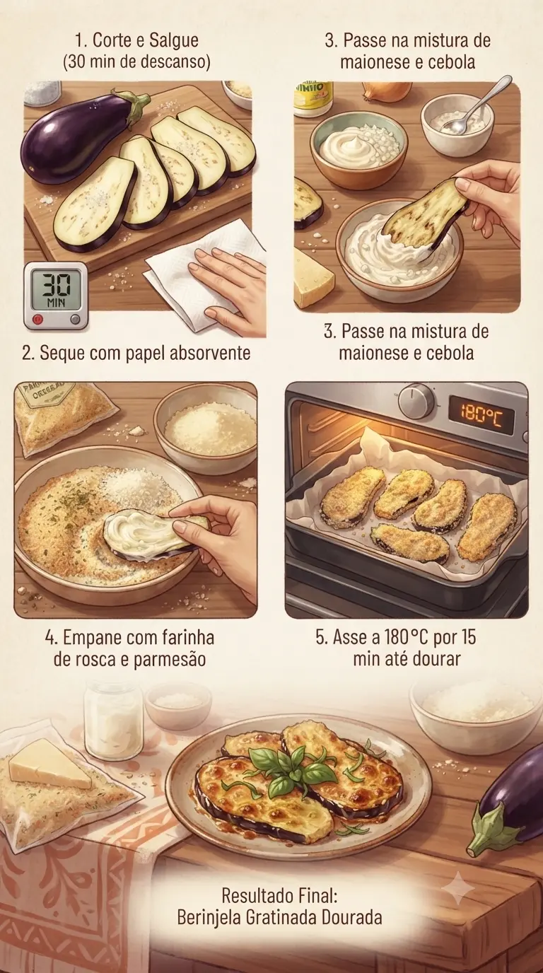 Berinjela Assada modo de preparo