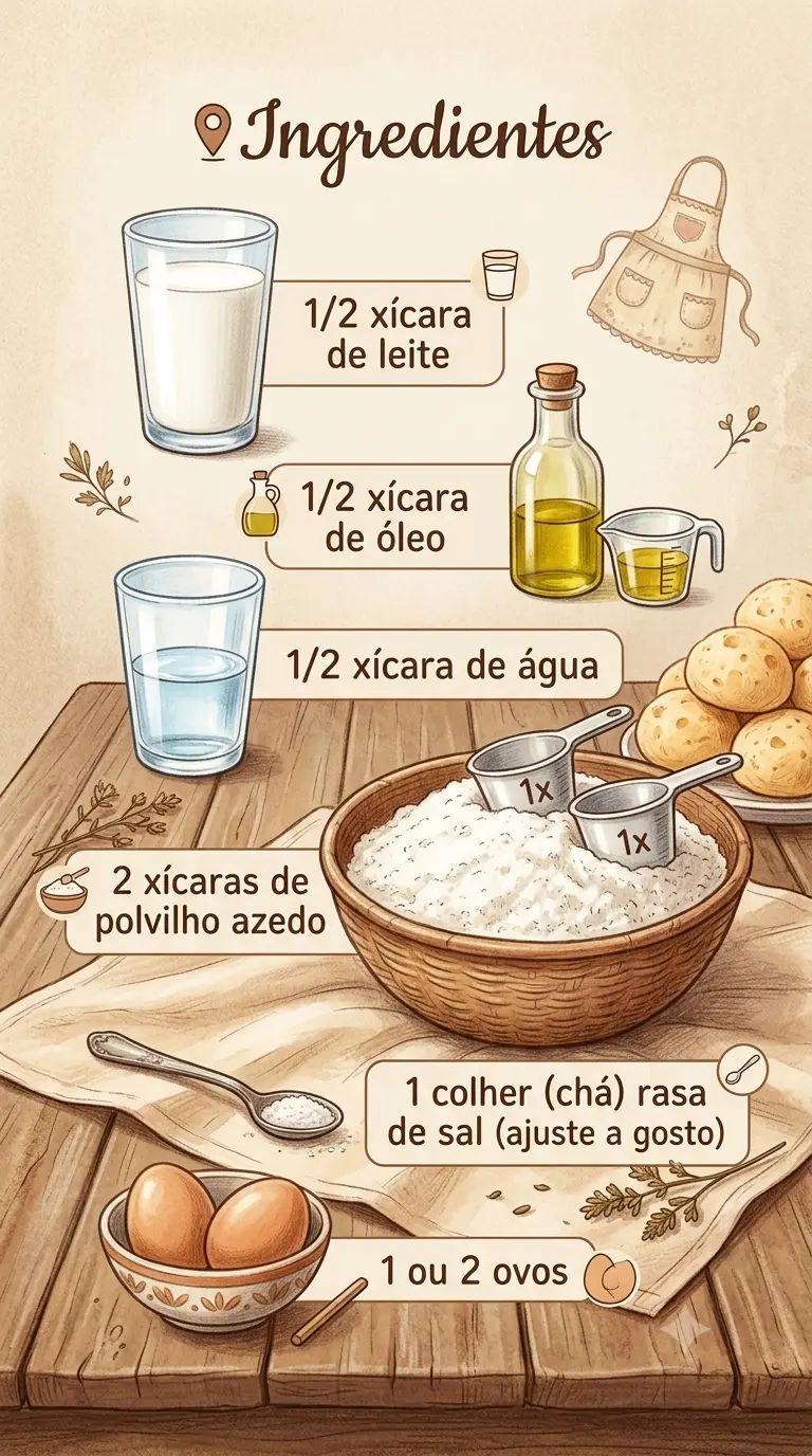 Ingredientes bolinho de gaivota