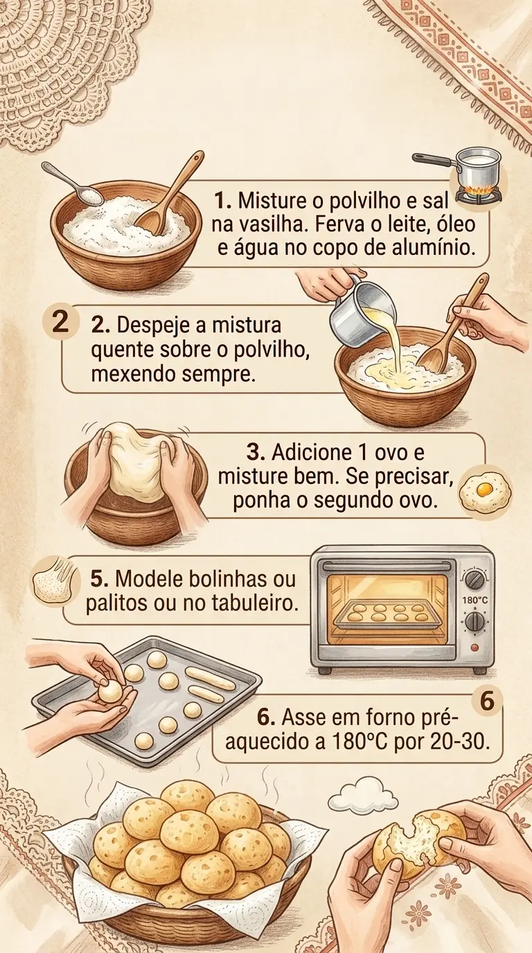 Modo de Preparo bolinho de gaivota