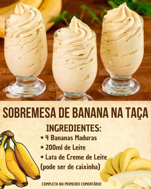 sobremesa cremosa de banana