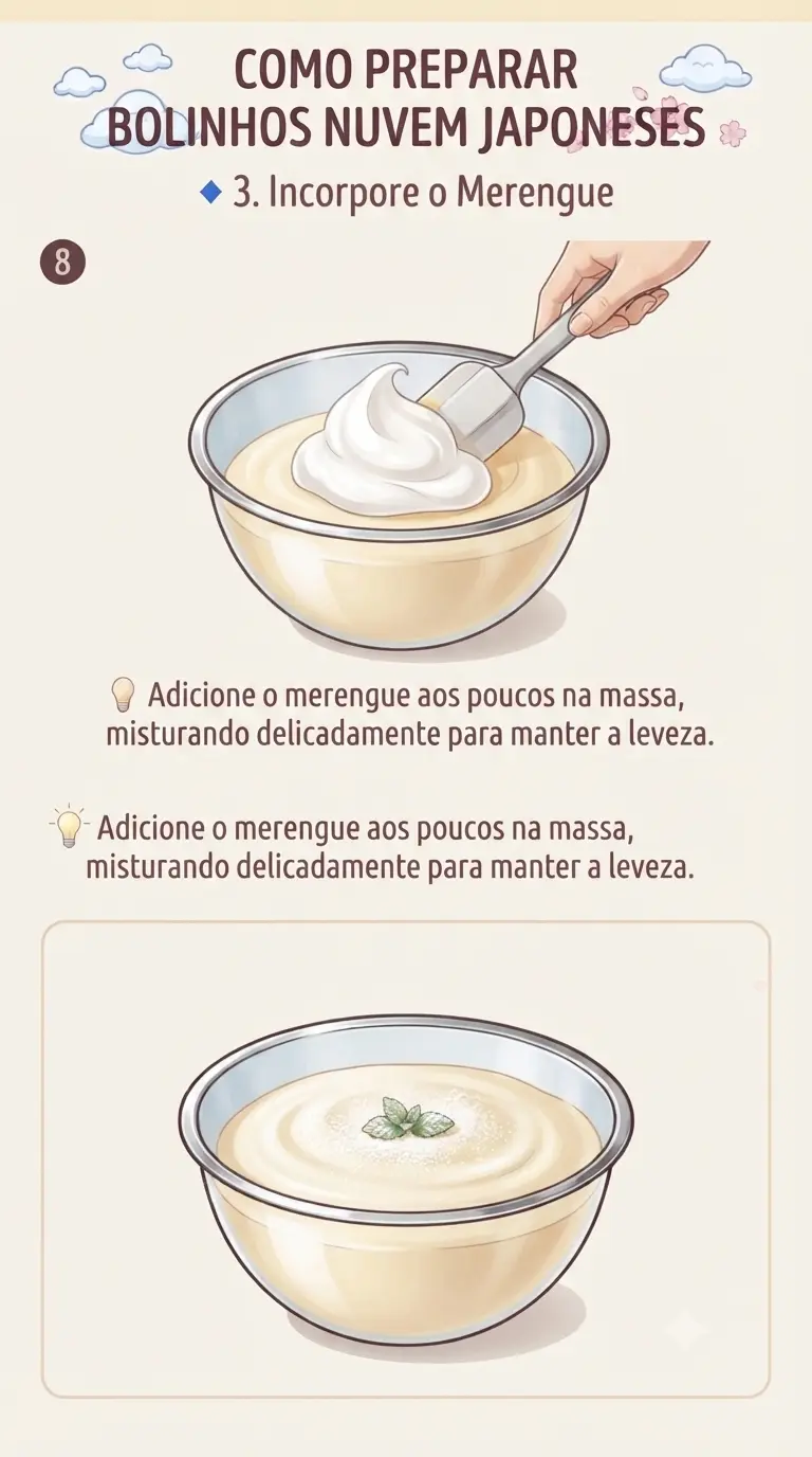 Incorpore o Merengue bolinho nuvem japones