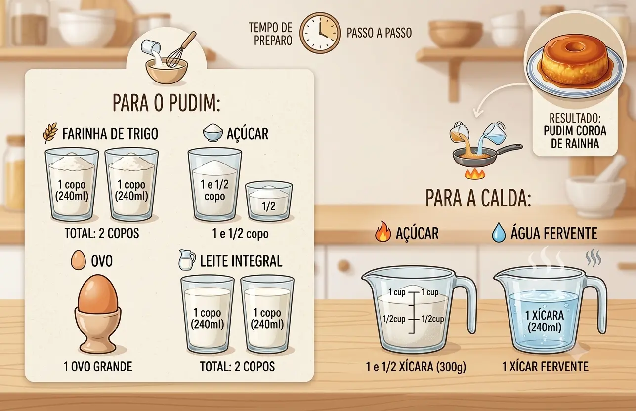 Ingredientes do Pudim Coroa de Rainha