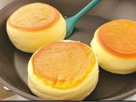 bolinho nuvem japonês de frigideira