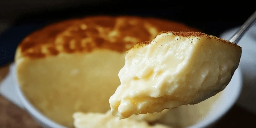 Sobremesa de leite assado cremoso com casquinha dourada por cima