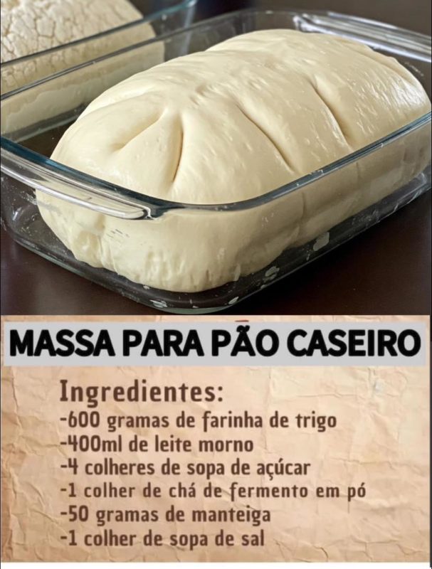 massa para pão caseiro