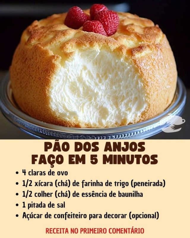 bolo de anjo em 5 minutos