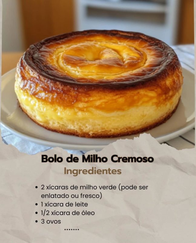 bolo de milho cremoso