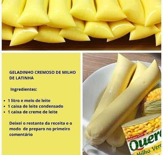 geladinho cremoso de milho verde
