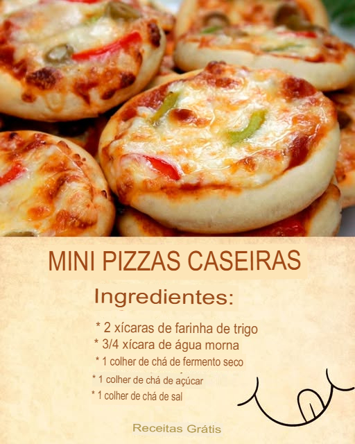 mini pizzas caseiras