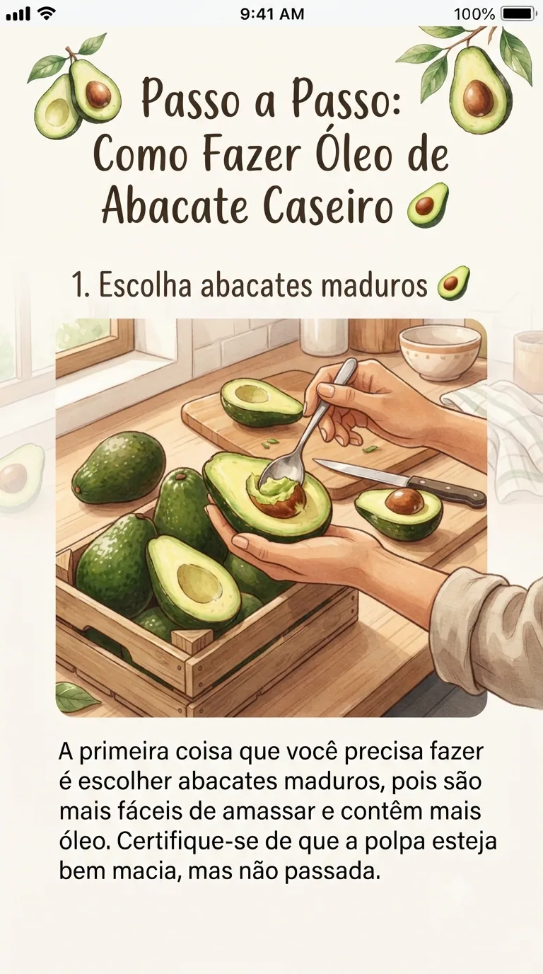 Escolha abacates maduros