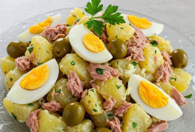 salada de batatas com atum e ovos