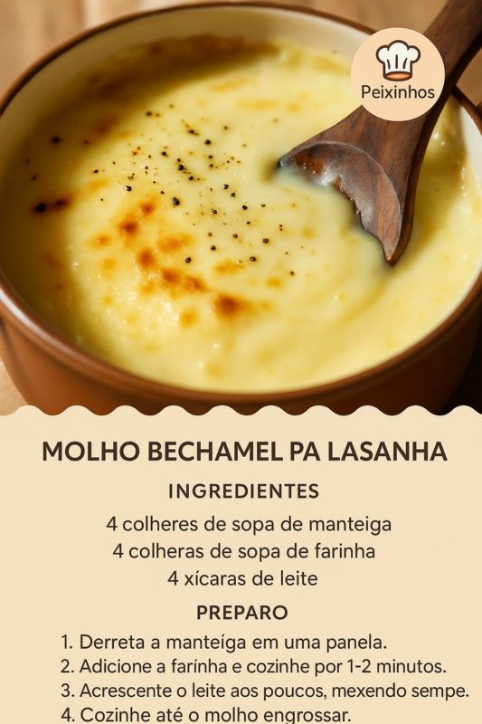 Molho Bechamel para Lasanha: é fácil, suave e muito saboroso,