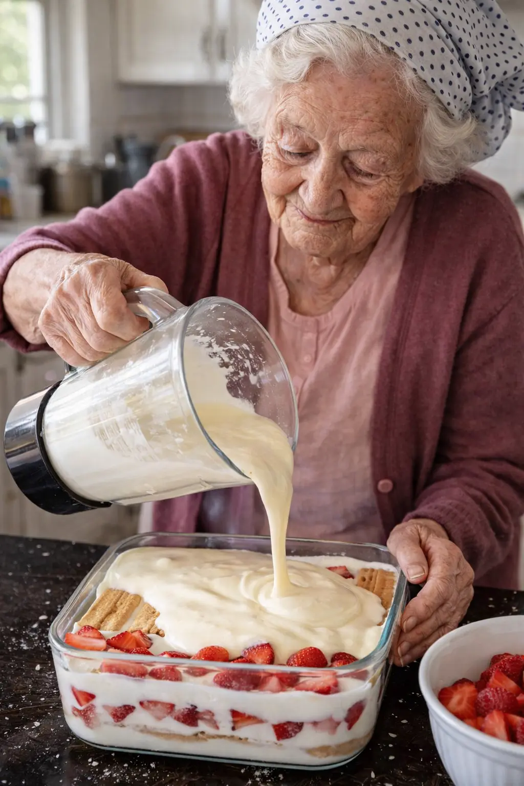 Bolo Nuvem de Leite Ninho com Morango Cremoso