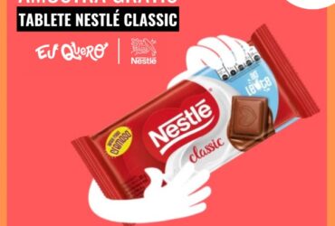 amostras gratis chocolate classic nestle tablete brindes brinde amostra