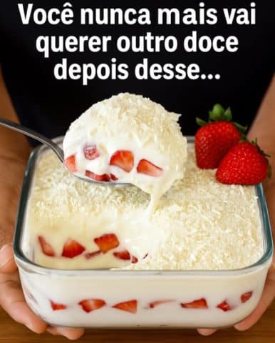 Bolo de tangerina fofinho e molhadinho espetacular, super úmido 5 Bolo Nuvem de Leite Ninho com Morango Cremoso