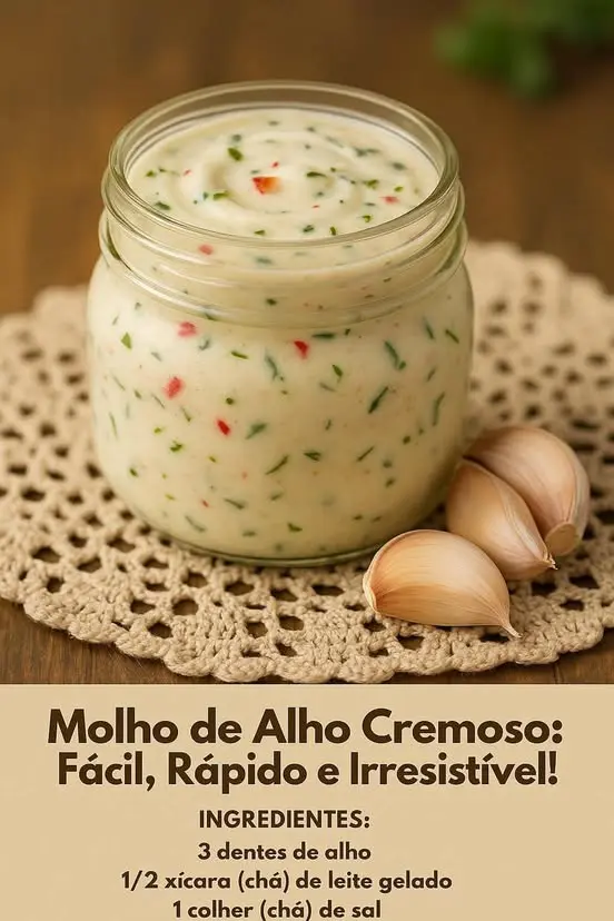 molho de alho cremoso