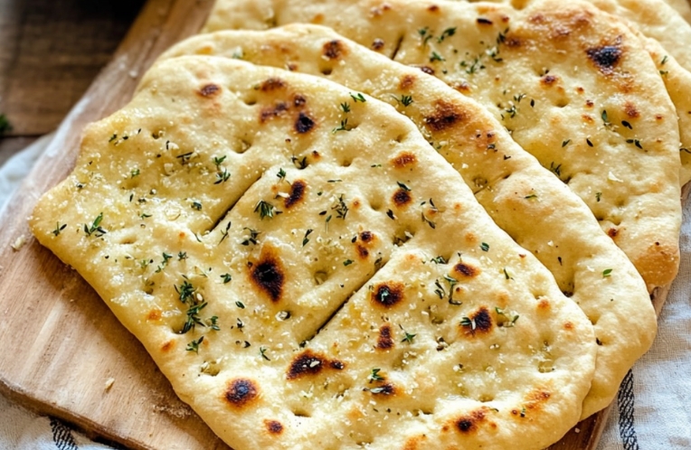 pão sírio de alho em 5 minutos