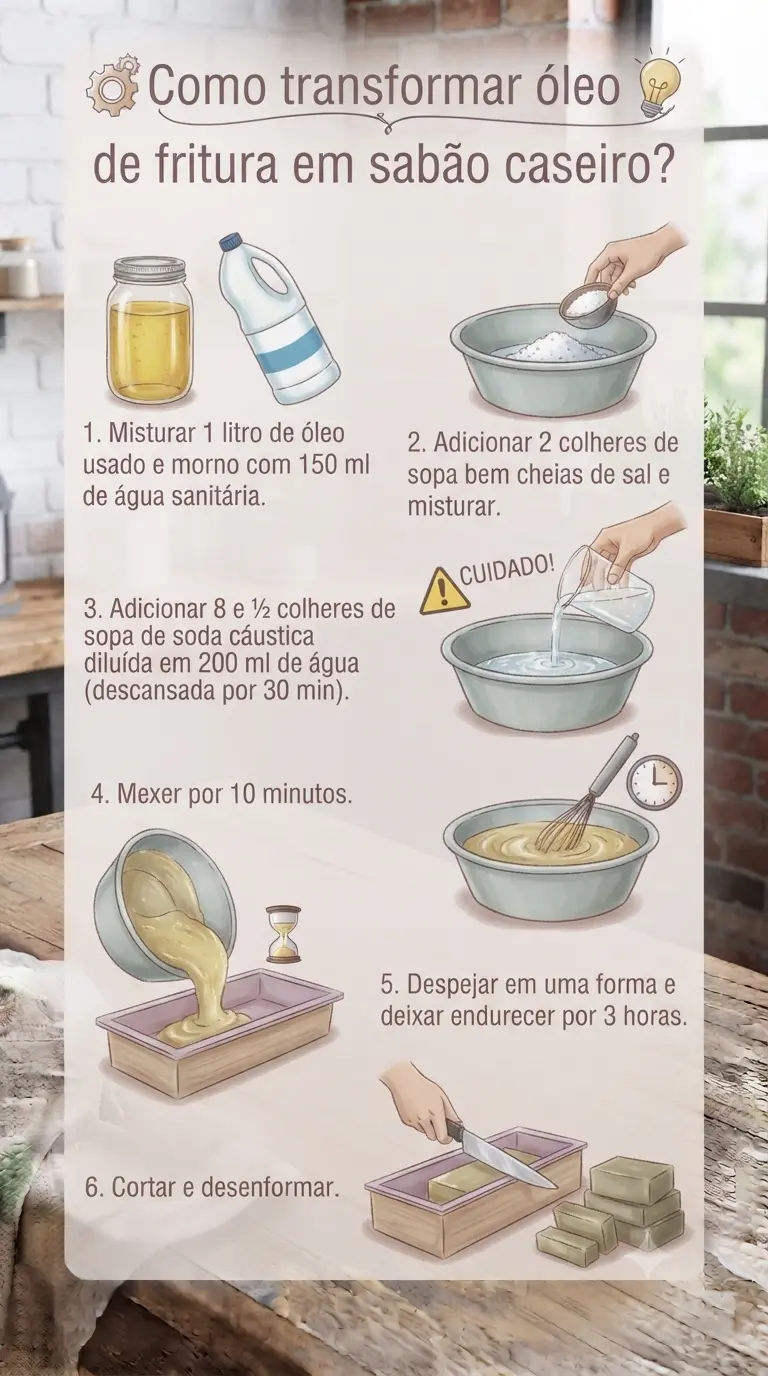 Como transformar óleo de fritura em sabão caseiro