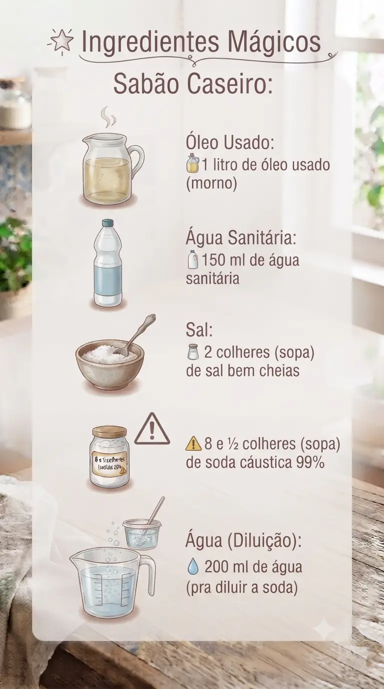 Ingredientes Mágicos Sabão Caseiro