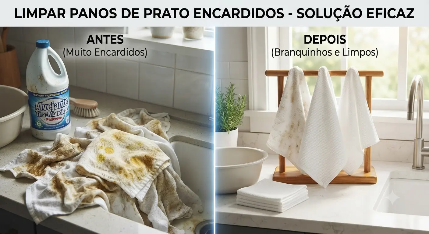 Limpar panos de prato encardidos