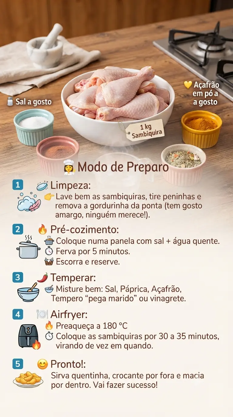 Modo de Preparo sambiquira de frango