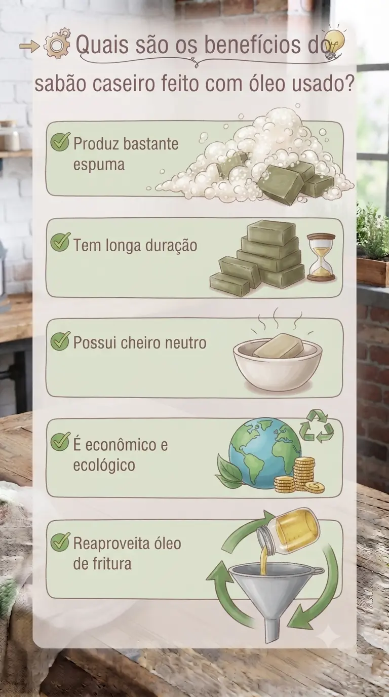 Quais são os benefícios do sabão caseiro feito com óleo usado