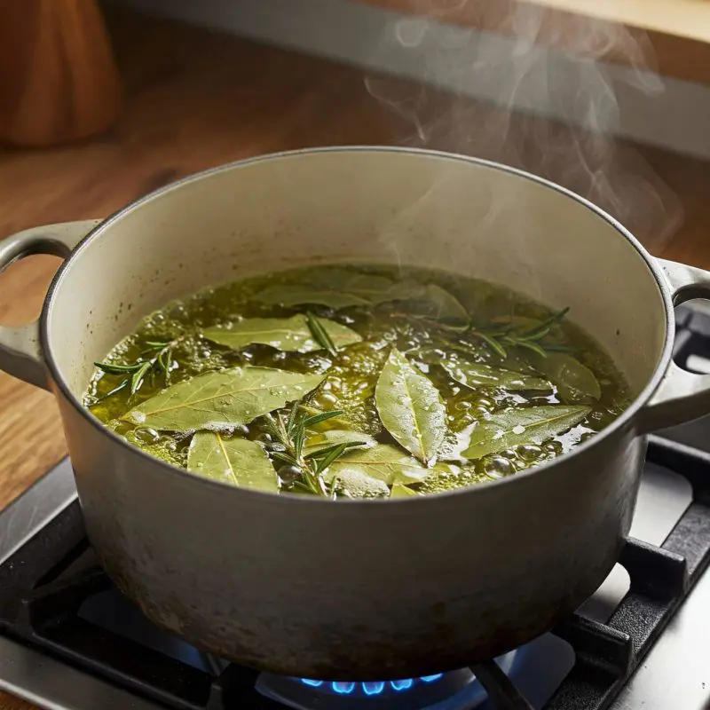 misture folhas de louro