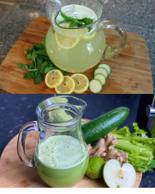 pepino, gengibre, hortelã, limão