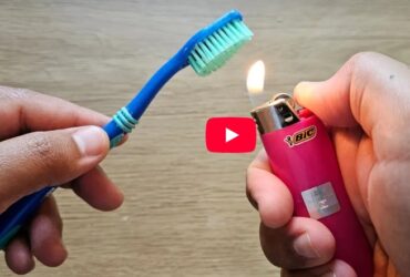 queimando a escova de dente