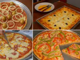 Pizza caseira fácil com massa leve e cobertura generosa