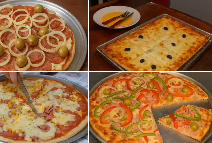 Pizza caseira fácil com massa leve e cobertura generosa