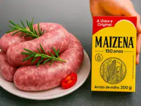 Receita de linguiça crocante com Maizena e alecrim no prato
