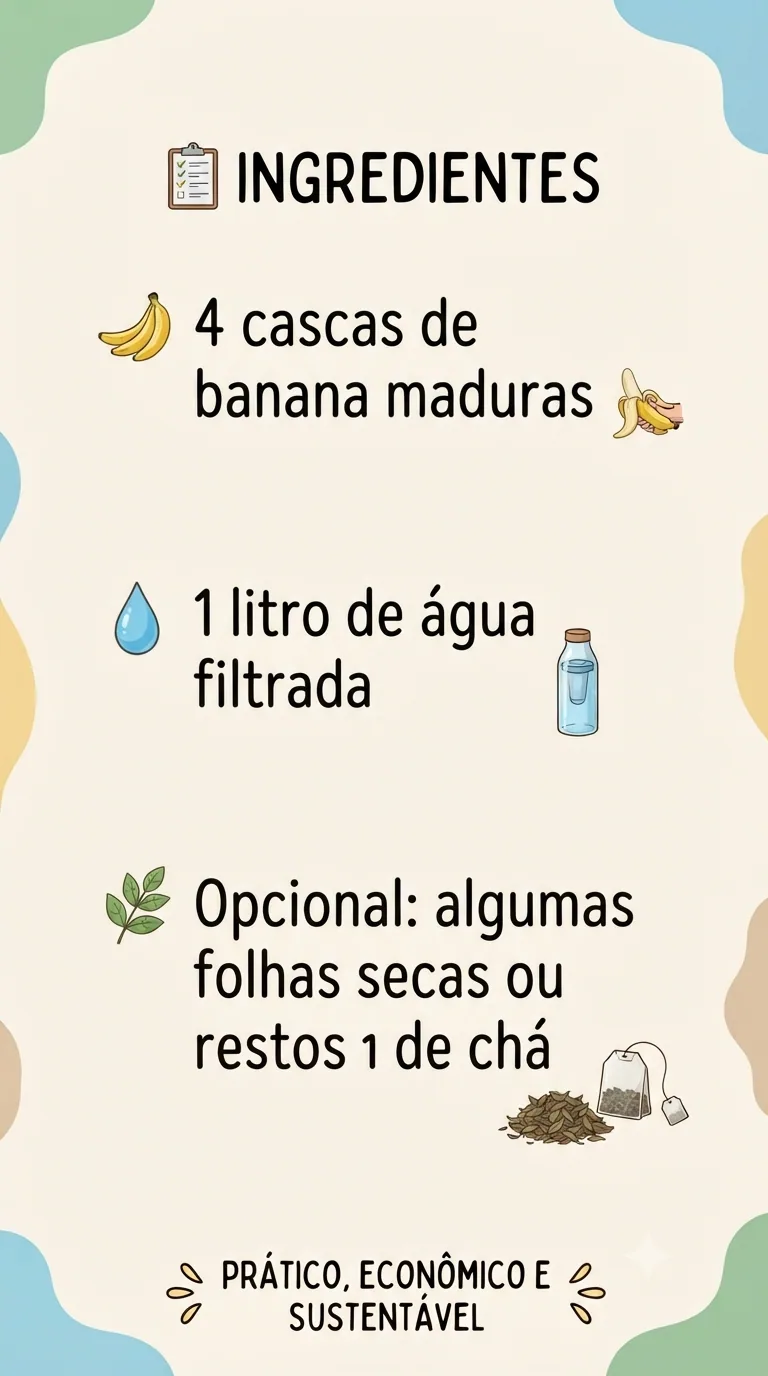 Ingredientes Adubo de Casca de Banana