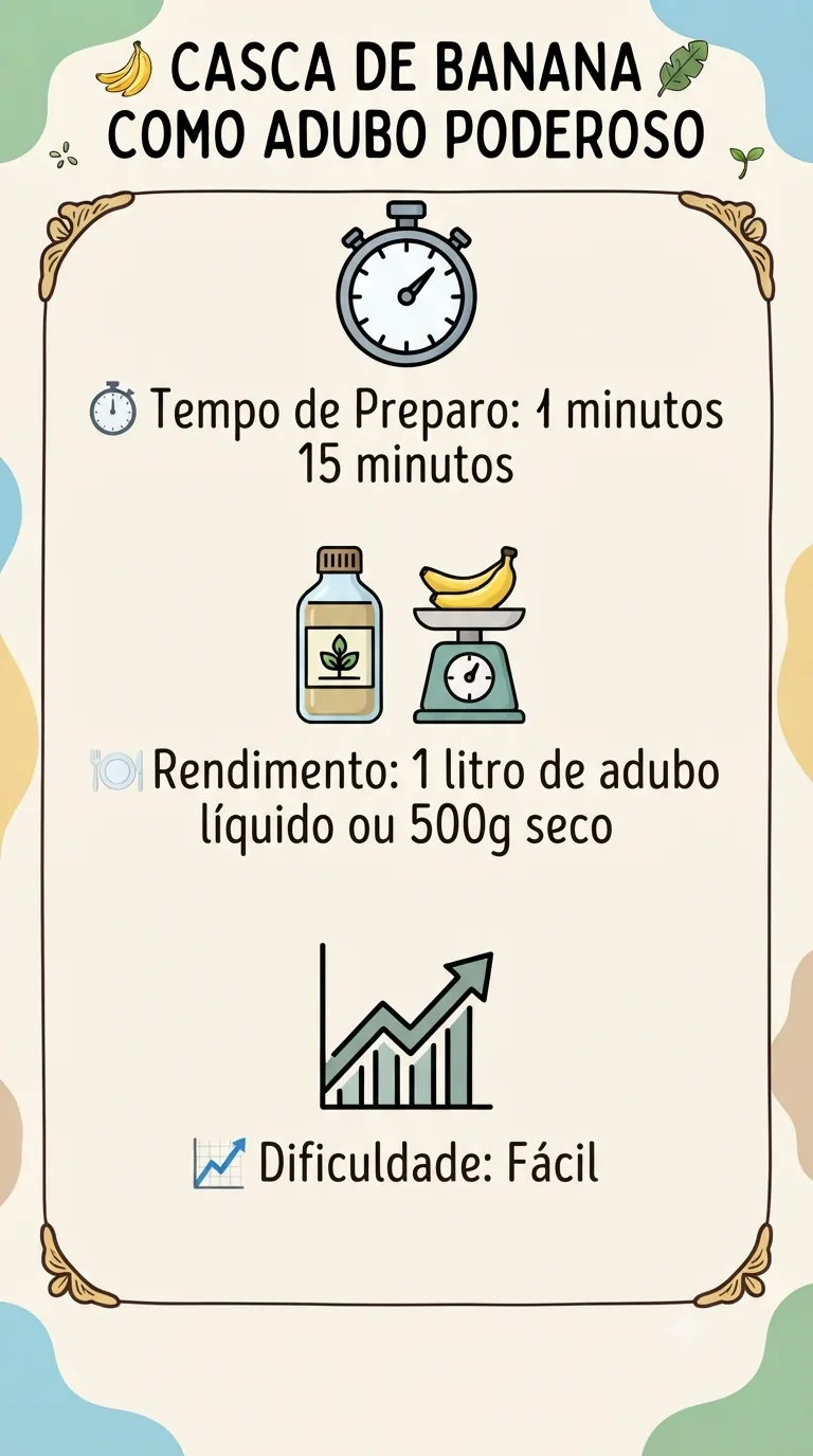 Tempo de Preparo Adubo de Casca de Banana