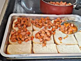 lanche de pão de forma