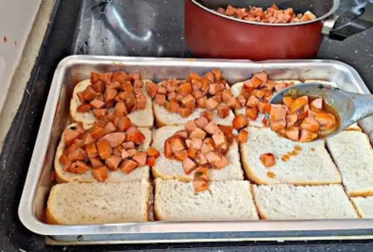 lanche de pão de forma