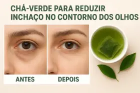🌿 Chá-verde para reduzir o inchaço e revitalizar o olhar