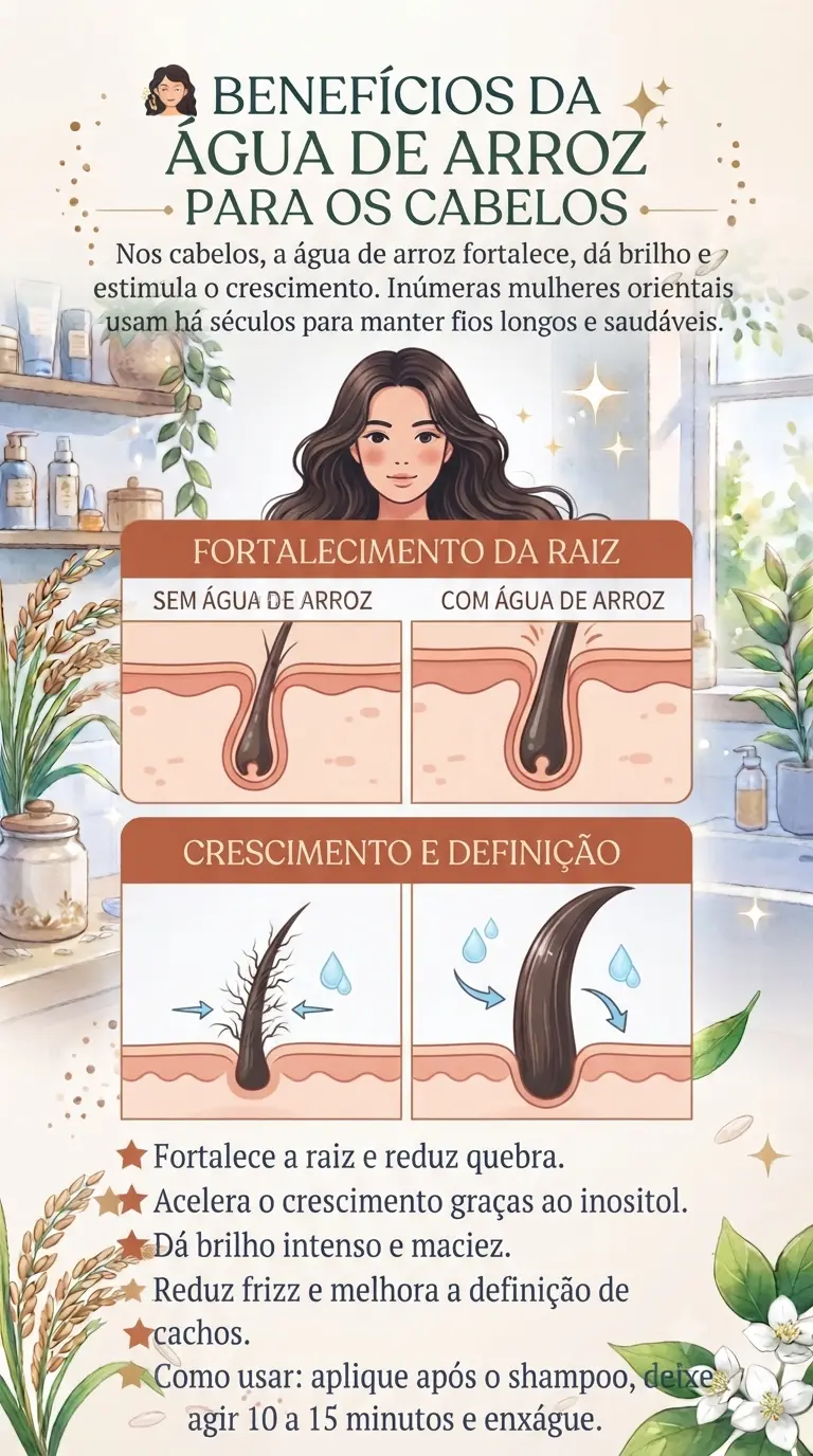 Benefícios da Água de Arroz para os Cabelos